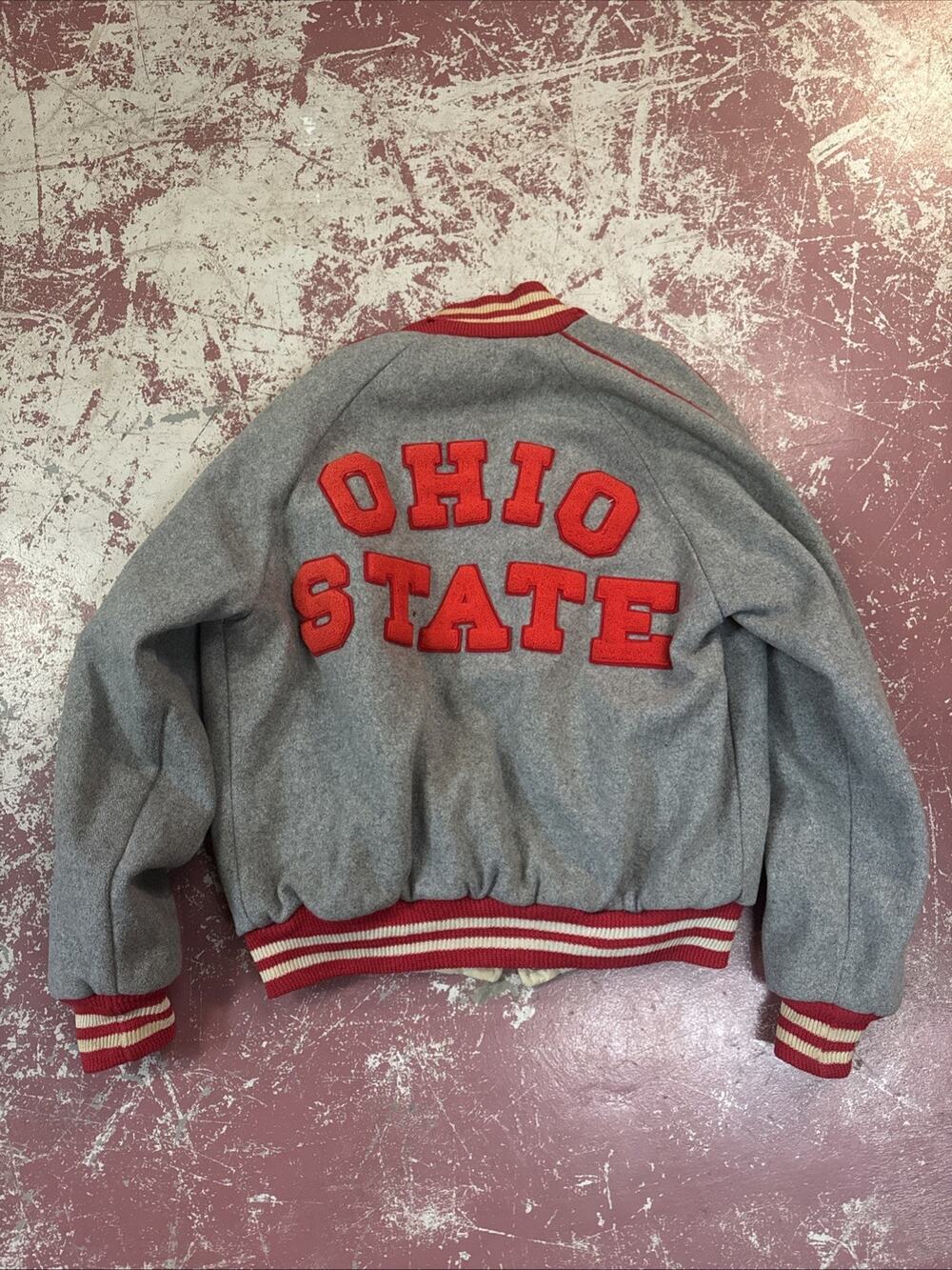 Vintage 50s 60s Ohio State Buckeyes Bomber Letterman Jacket M Wool Varsity Rare